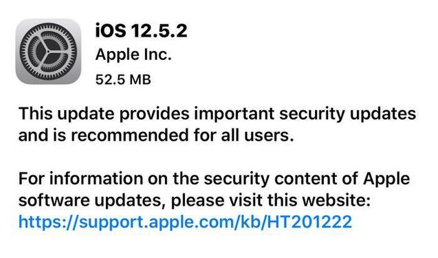 迁安苹果手机维修分享iOS12.5.2发布，建议所有老苹果用户安装 
